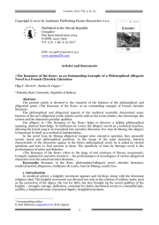 «The Romance of the Rose» as an Outstanding Example of a Philosophical-Allegoric Novel in a French Chivalric Literature