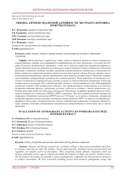 ОЦЕНКА АНТИОКСИДАНТНОЙ АКТИВНОСТИ ЭКСТРАКТА ПОРОШКА КОЖУРЫ ГРАНАТА