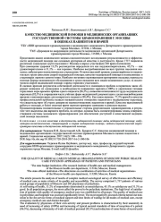 КАЧЕСТВО МЕДИЦИНСКОЙ ПОМОЩИ В МЕДИЦИНСКИХ ОРГАНИЗАЦИЯХ ГОСУДАРСТВЕННОЙ СИСТЕМЫ ЗДРАВООХРАНЕНИЯ Г. МОСКВЫ В ОЦЕНКАХ ПАЦИЕНТОВ И ВРАЧЕЙ