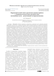 ПАРАМЕТРИЧЕСКИЙ СИНТЕЗ РАЗЛИЧНЫХ РАДИОУСТРОЙСТВ С ЗАДАННЫМ КОЛИЧЕСТВОМ КАСКАДОВ ТИПА "НЕЛИНЕЙНАЯ ЧАСТЬ - РЕЗИСТИВНЫЙ ЧЕТЫРЕХПОЛЮСНИК"