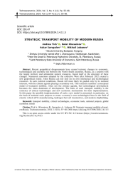 STRATEGIC TRANSPORT MOBILITY OF MODERN RUSSIA