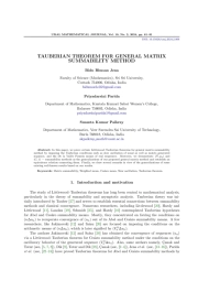 TAUBERIAN THEOREM FOR GENERAL MATRIX SUMMABILITY METHOD