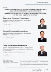 КРИМИНОЛОГИЧЕСКИЙ АНАЛИЗ ИЗМЕНЕНИЯ ВИДОВ (СТРУКТУРЫ) НАИБОЛЕЕ ПОТРЕБЛЯЕМЫХ ВИДОВ НАРКОТИКОВ