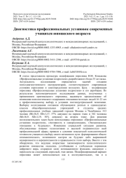 Диагностика профессиональных установок современных учащихся юношеского возраста