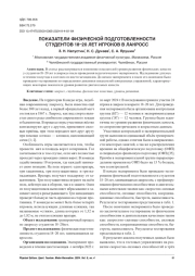 ПОКАЗАТЕЛИ ФИЗИЧЕСКОЙ ПОДГОТОВЛЕННОСТИ СТУДЕНТОВ 18-20 ЛЕТ ИГРОКОВ В ЛАКРОСС