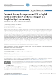Academic literacy development and EAP in English medium instruction: A needs-based inquiry at a Bangladeshi private university