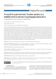 To teach is to get nervous: Teacher anxiety as a multifaceted occurrence in pedagogical practices