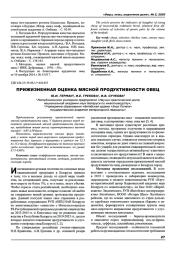 Прижизненная оценка мясной продуктивности овец
