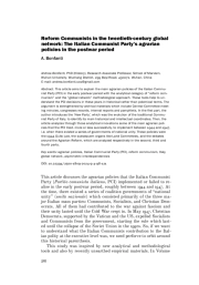 REFORM COMMUNISTS IN THE TWENTIETH-CENTURY GLOBAL NETWORK: THE ITALIAN COMMUNIST PARTY’S AGRARIAN POLICIES IN THE POSTWAR PERIOD