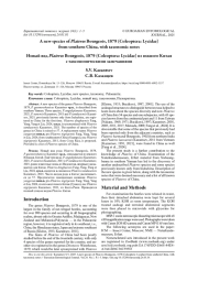Новый вид Plateros Bourgeois, 1879 (Coleoptera: Lycidae) из южного Китая с таксономическими замечаниями