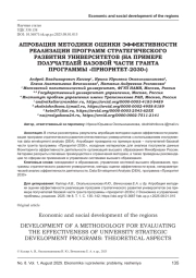 АПРОБАЦИЯ МЕТОДИКИ ОЦЕНКИ ЭФФЕКТИВНОСТИ РЕАЛИЗАЦИИ ПРОГРАММ СТРАТЕГИЧЕСКОГО РАЗВИТИЯ УНИВЕРСИТЕТОВ (НА ПРИМЕРЕ ПОЛУЧАТЕЛЕЙ БАЗОВОЙ ЧАСТИ ГРАНТА ПРОГРАММЫ «ПРИОРИТЕТ-2030»)