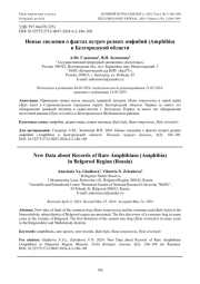 Новые сведения о фактах встреч редких амфибий (Amphibia) в Белгородской области