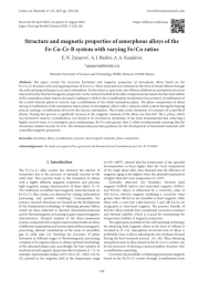 Structure and magnetic properties of amorphous alloys of the Fe-Co-Cr-B system with varying Fe / Co ratios