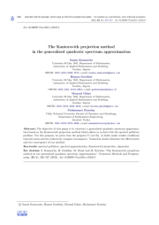 THE KANTOROVICH PROJECTION METHOD IN THE GENERALIZED QUADRATIC SPECTRUM APPROXIMATION