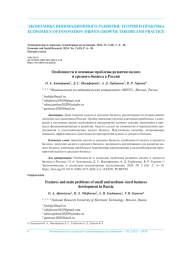 ОСОБЕННОСТИ И ОСНОВНЫЕ ПРОБЛЕМЫ РАЗВИТИЯ МАЛОГО И СРЕДНЕГО БИЗНЕСА В РОССИИ