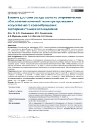 Влияние доставки оксида азота на энергетическое обеспечение почечной ткани при проведении искусственного кровообращения: экспериментальное исследование