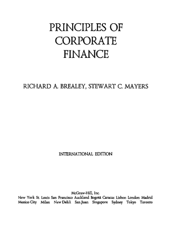 Принципы корпоративных финансов